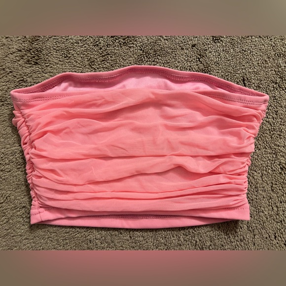 Pink Ruched Tube Top - Picture 2 of 2